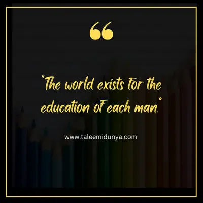 the world exists for the education of each man.